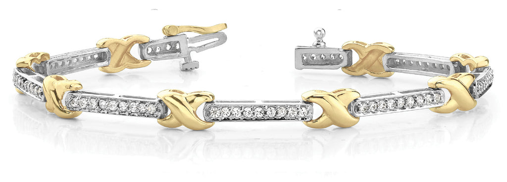18K Yellow Gold Round Diamond Fashion Bracelet