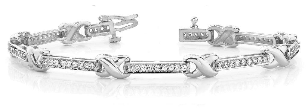 18K White Gold 1.38ctw Diamond Fashion Bracelet