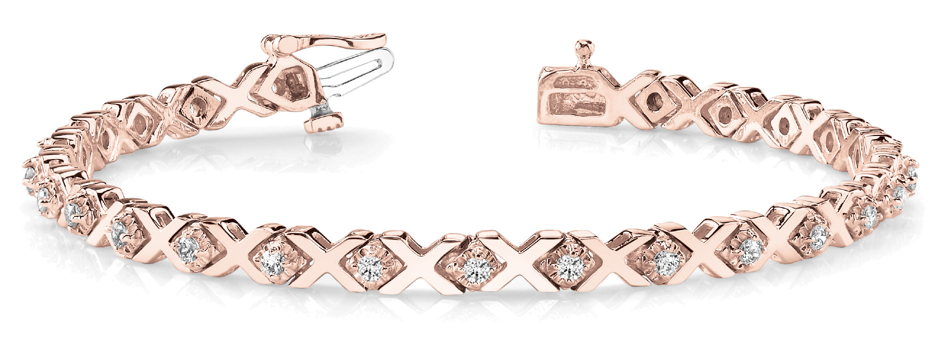 14K Rose Gold Diamond Fashion Bracelet