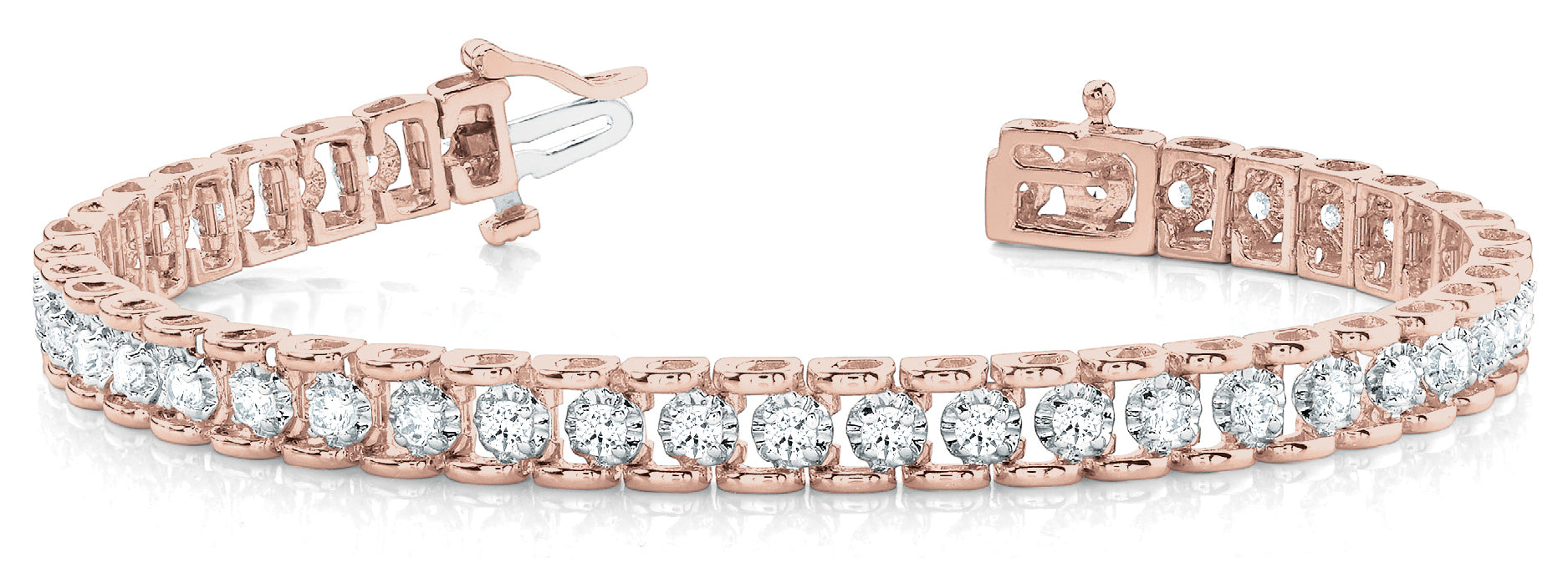 14K Rose Gold Diamond Tennis Bracelet