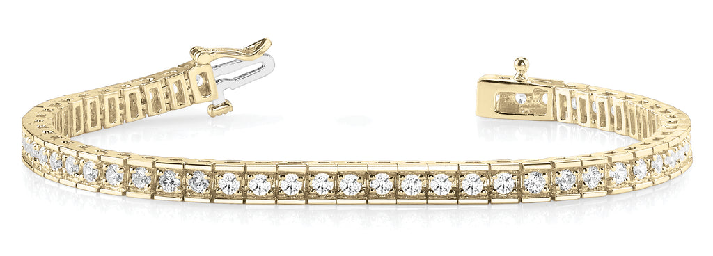 14K Yellow Gold Diamond Tennis Bracelet