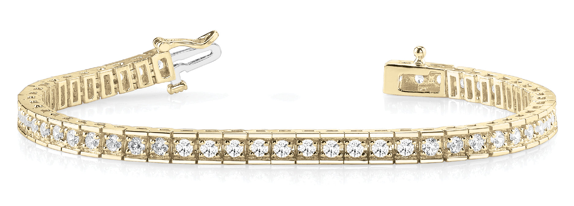 14K Yellow Gold Diamond Tennis Bracelet
