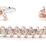 14K Rose Gold 1/2 ct Diamond S-Link Bracelet