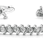 Multi-Diamond Round Link Fashion Bracelet