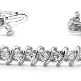 Multi-Diamond Round Link Fashion Bracelet