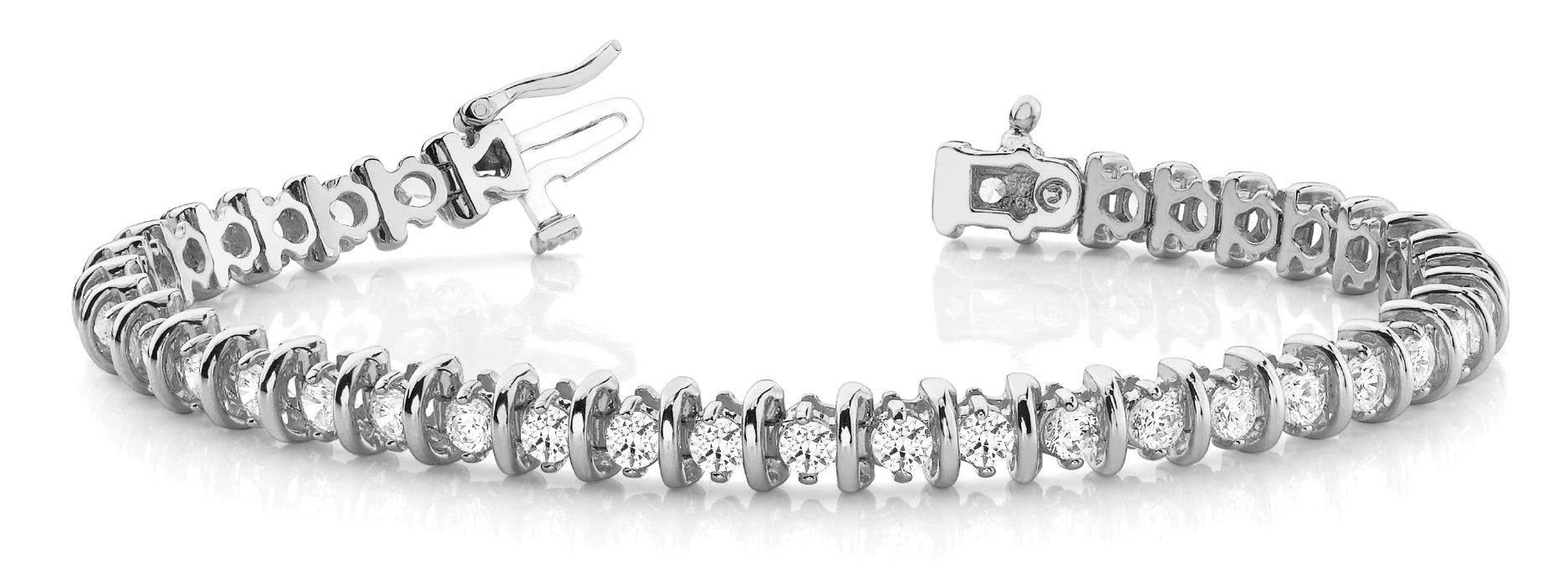 Multi-Diamond Bar Link Bracelet