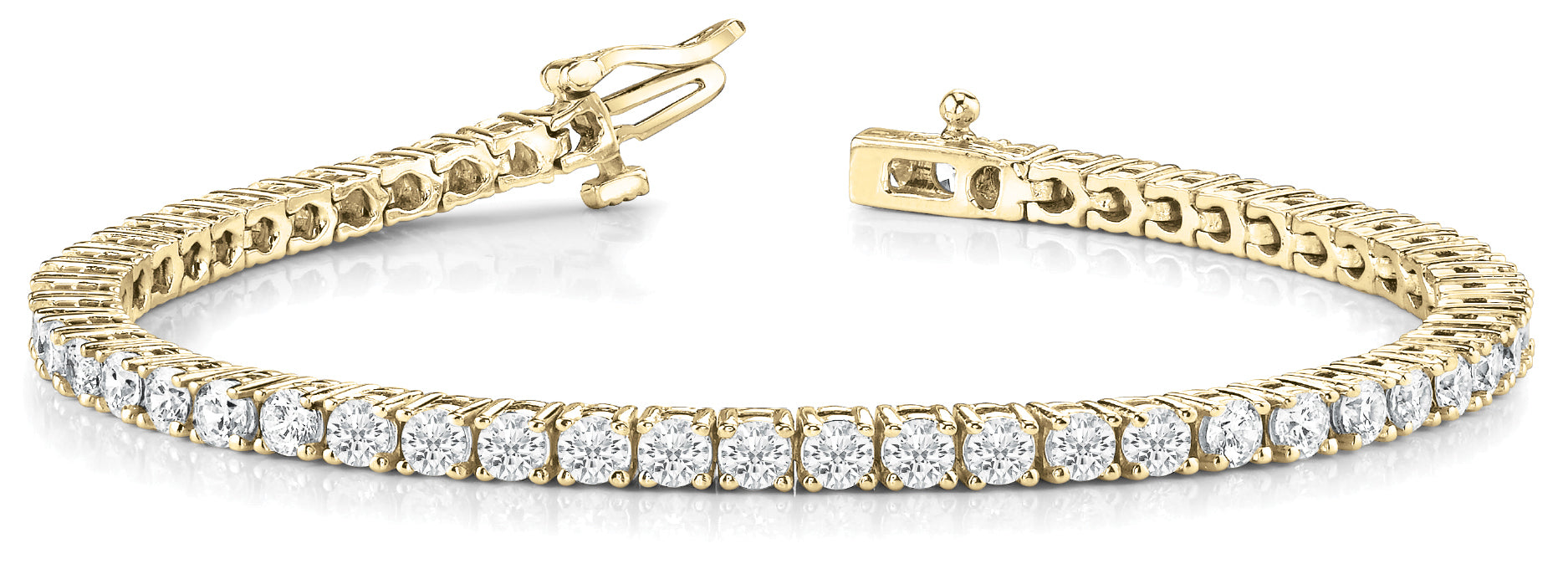 14K Yellow Gold 10.38ctw Diamond Line Bracelet