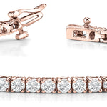 18K Rose Gold Diamond In-Line Fashion Bracelet