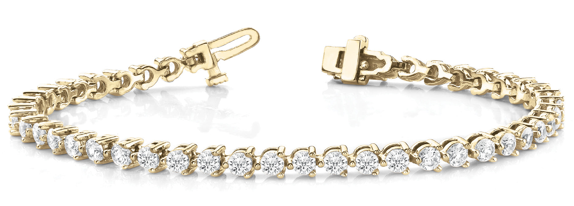 14K Yellow Gold Round Diamond Fashion Bracelet