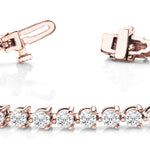 14K Rose Gold Round Diamond Fashion Bracelet