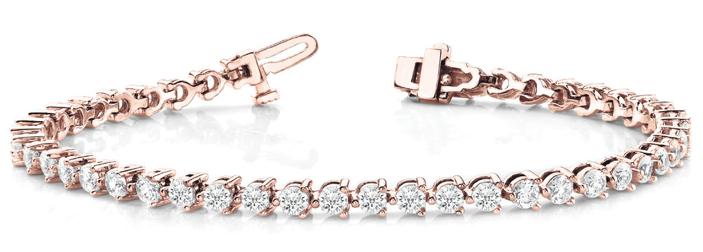 14K Rose Gold Round Diamond Fashion Bracelet