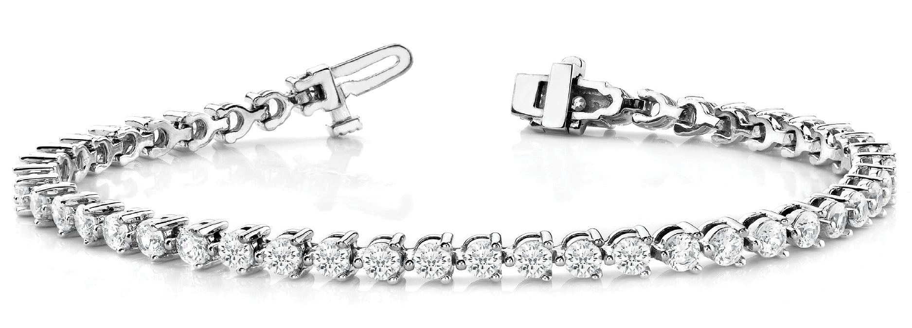 18K White Gold Diamond Line Bracelet