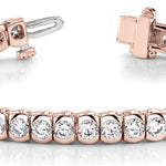 14K Rose Gold 3ctw Round Diamond Line Bracelet