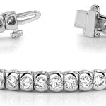 Diamond Round In Line Fashion Bracelet