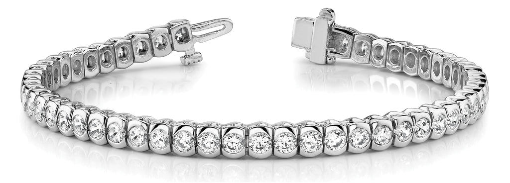 14K White Gold 3ctw Round Diamond Fashion Bracelet