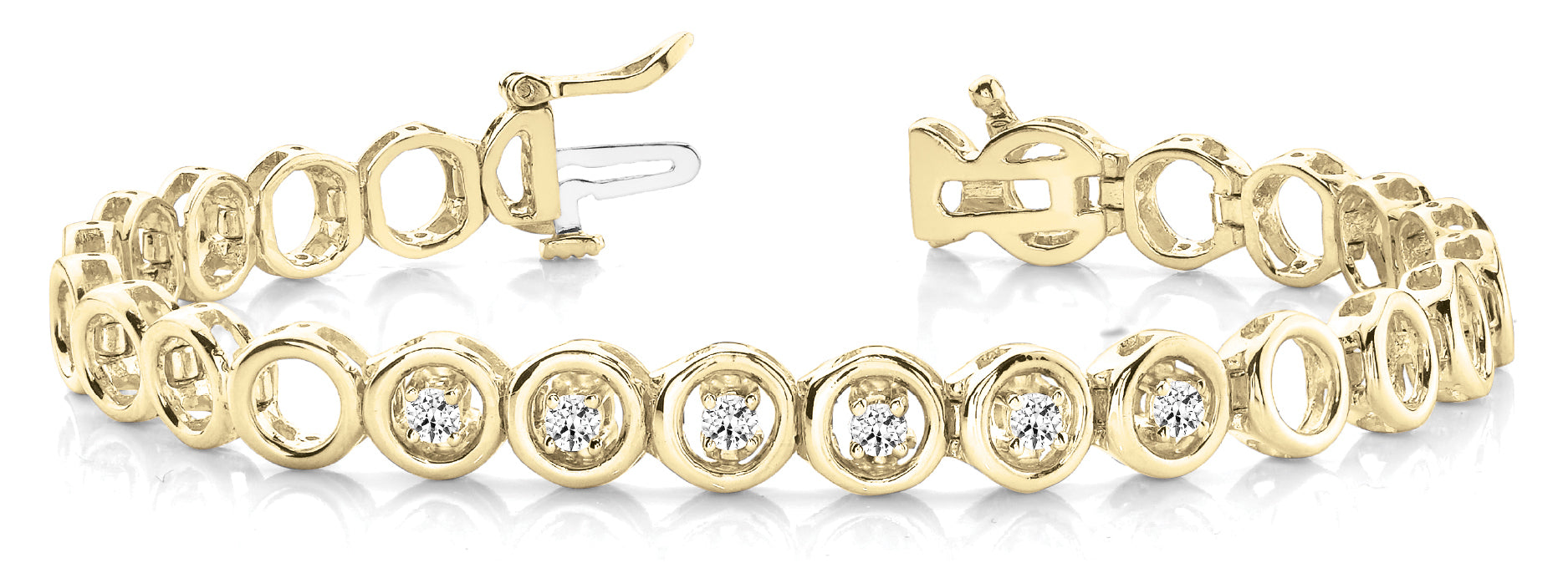 18K Yellow Gold 1/4 CT Diamond Line Bracelet