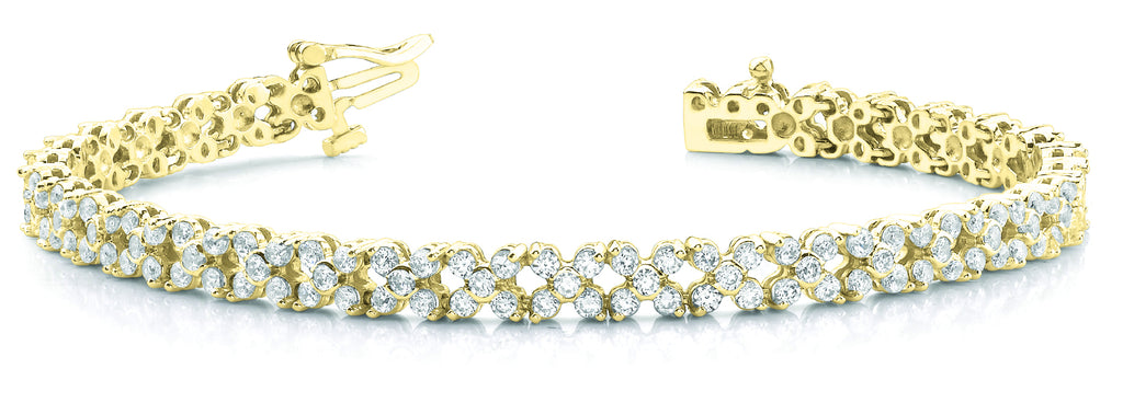 18K Yellow Gold Round Diamond Fashion Bracelet