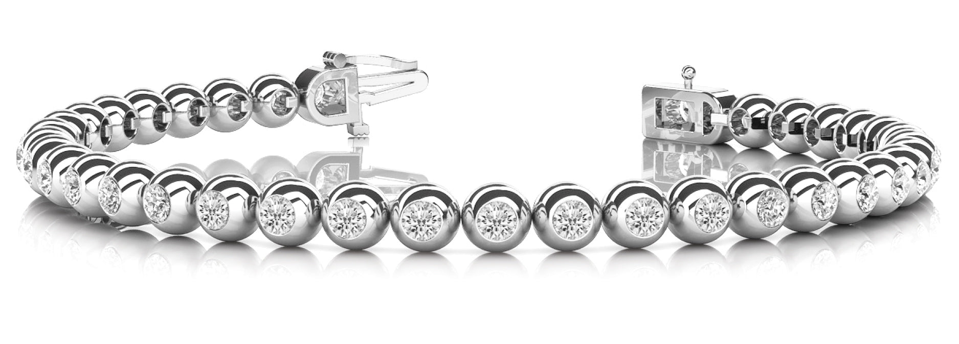 Round Diamond In Line Fashion Bracelet