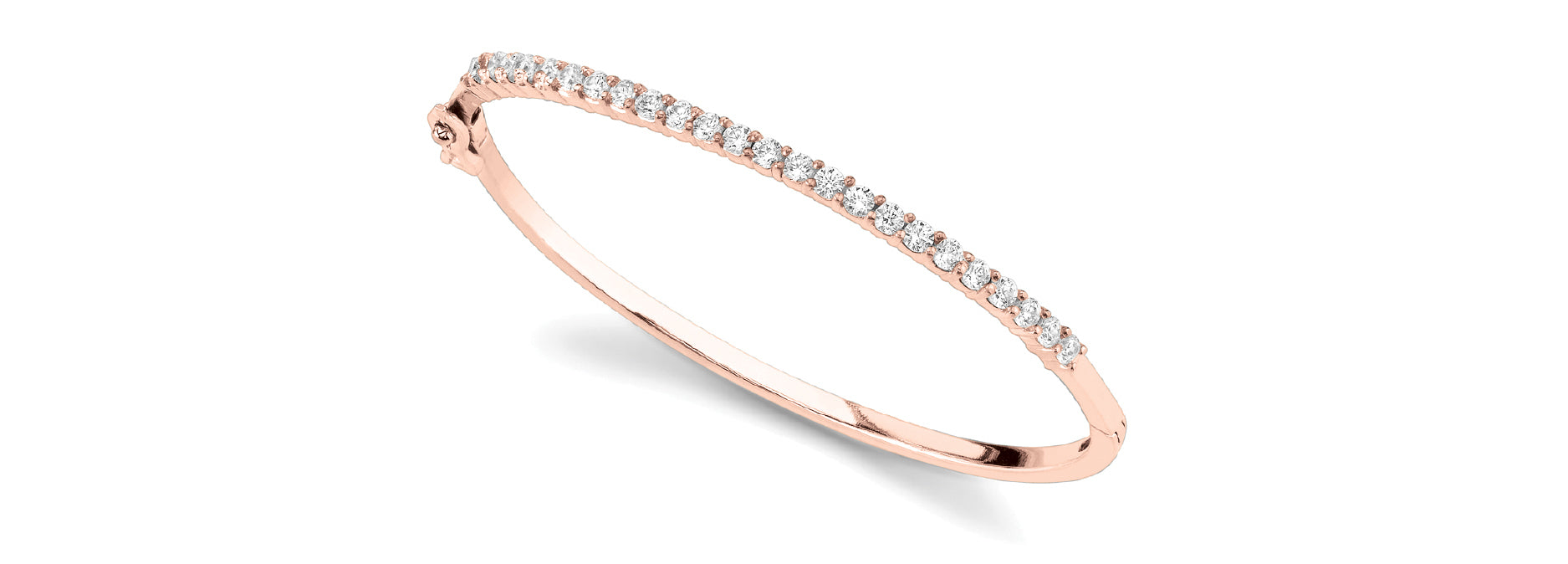 14K Rose Gold Diamond Fashion Bangle Bracelet