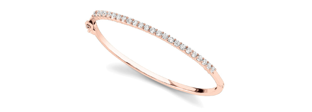 18K Rose Gold Diamond Fashion Bangle