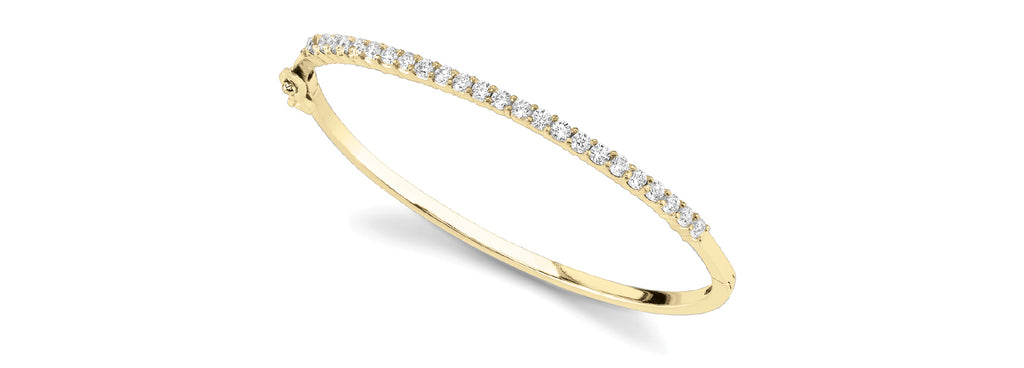 18K Yellow Gold Diamond Fashion Bangle