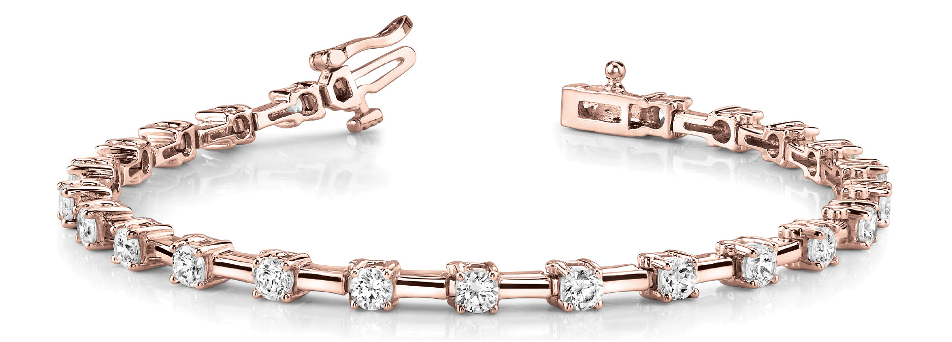 14K Rose Gold Diamond Fashion Bracelet