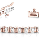 14K Rose Gold 3.20ctw Round Diamond In-Line Bracelet