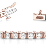 14K Rose Gold 3.20ctw Round Diamond In-Line Bracelet