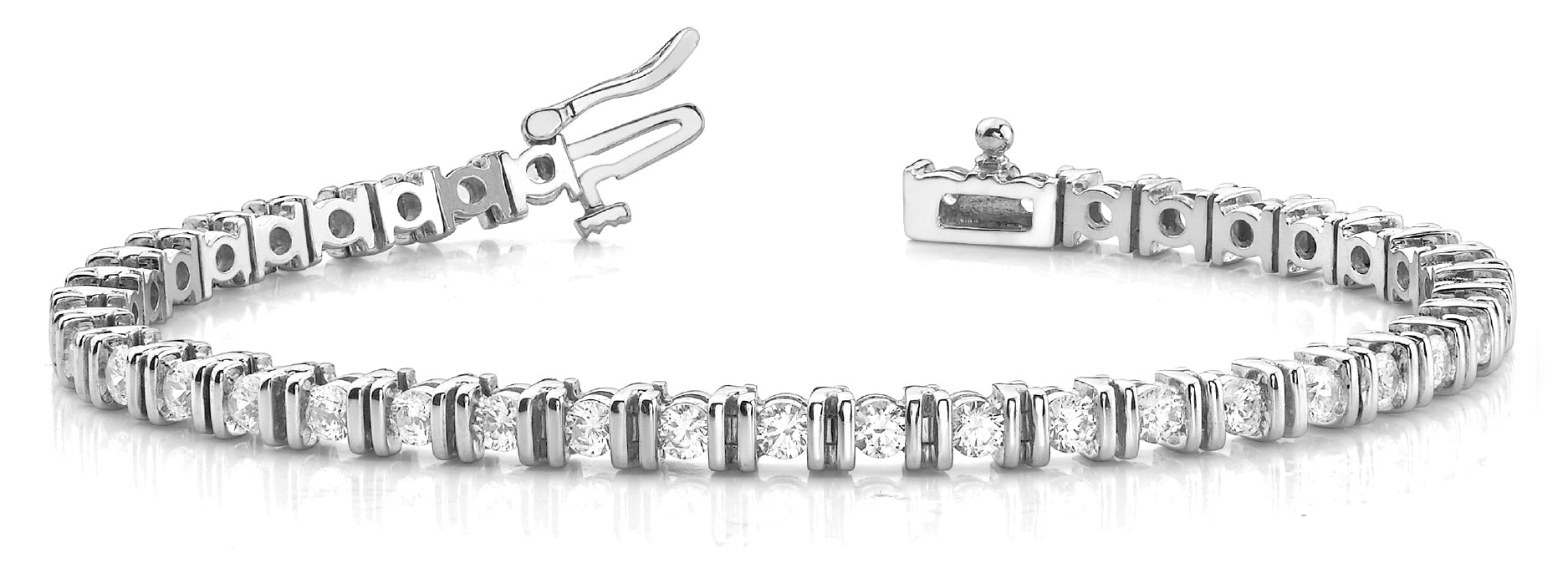 Platinum White Diamond Fashion Bar Bracelet