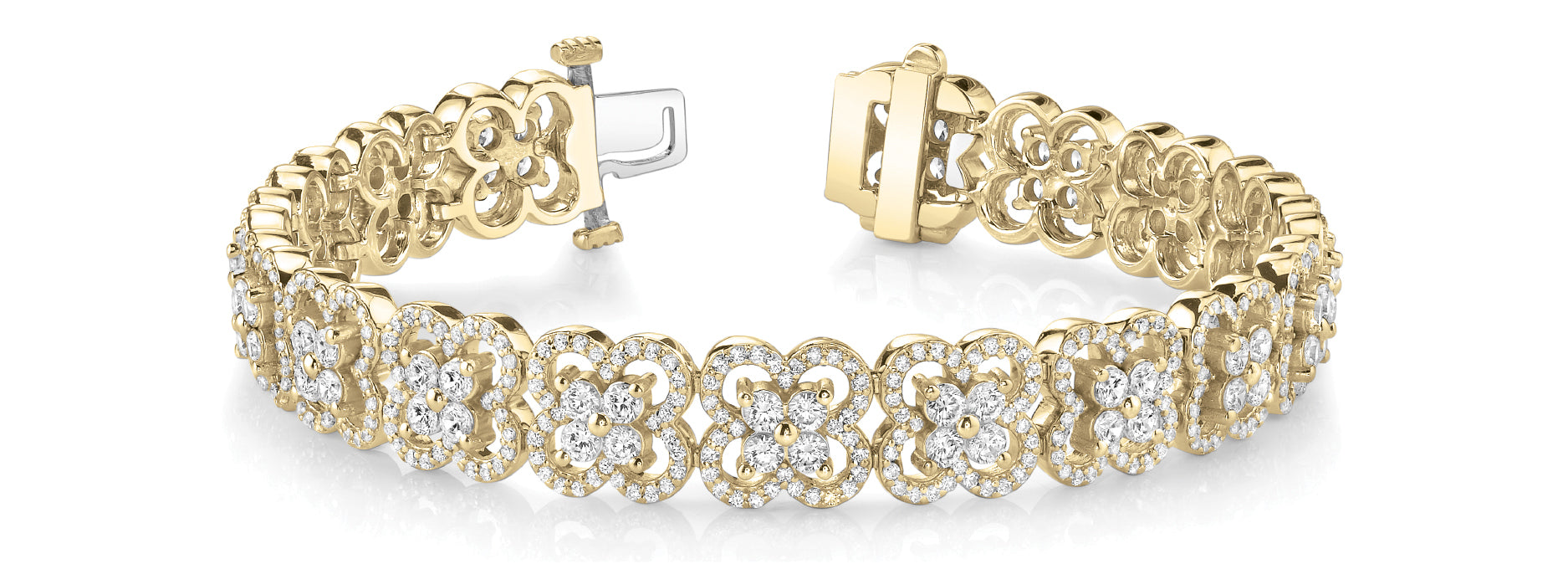 14K Yellow Gold Multi-Diamond Fashion Bracelet