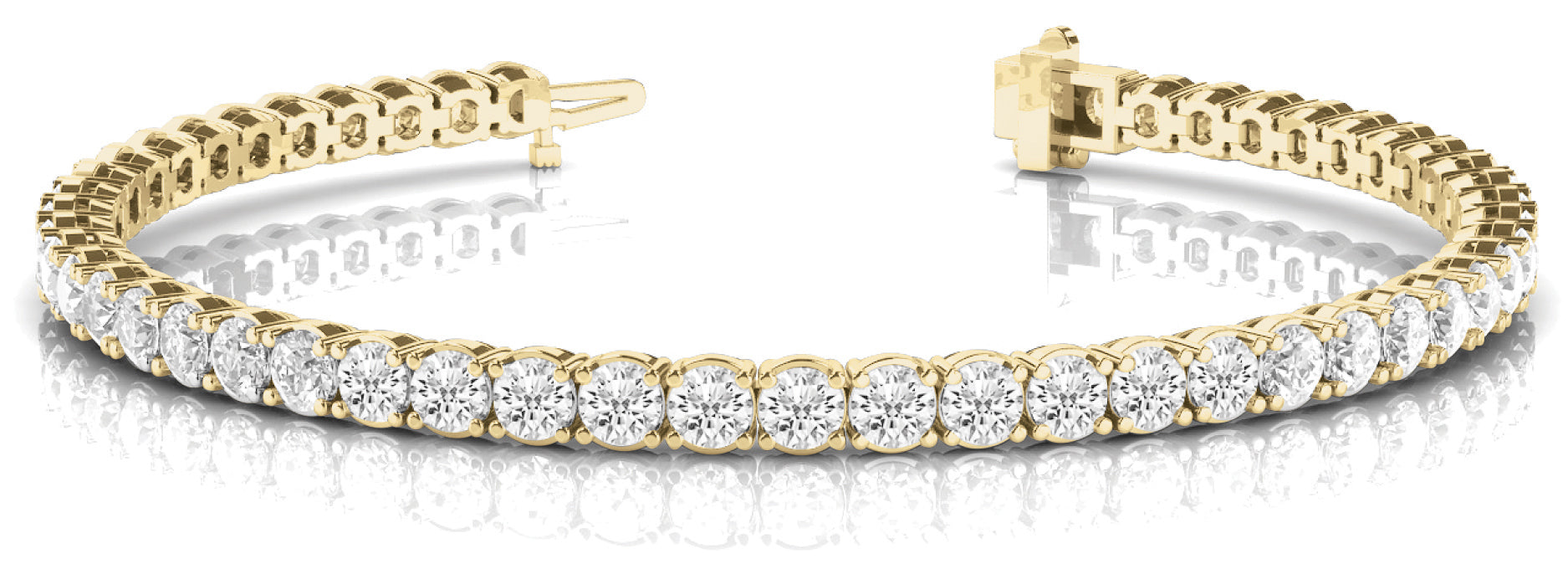 14K Yellow Gold Diamond Tennis Bracelet