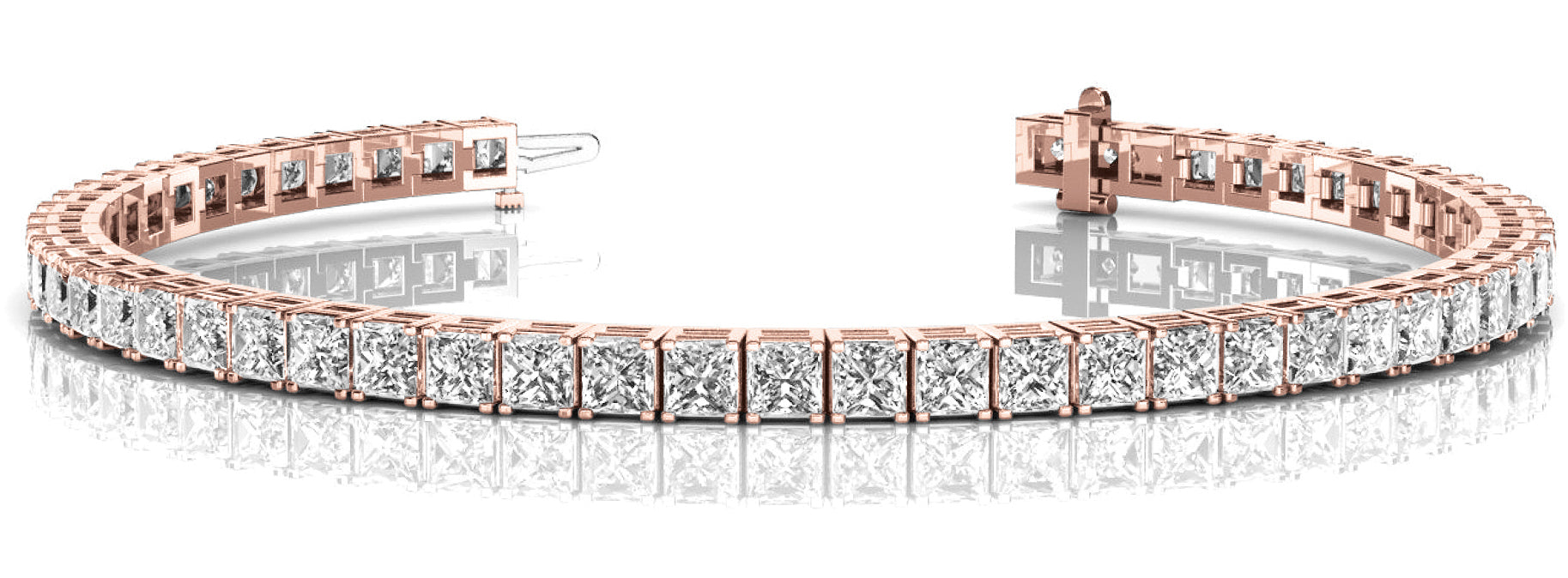 14K Rose Gold Square Diamond Fashion Bracelet