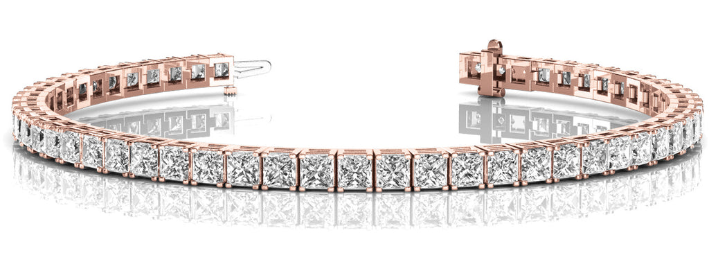 14K Rose Gold Square Diamond Fashion Bracelet