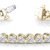 14K Yellow Gold Round Diamond Fashion Bracelet