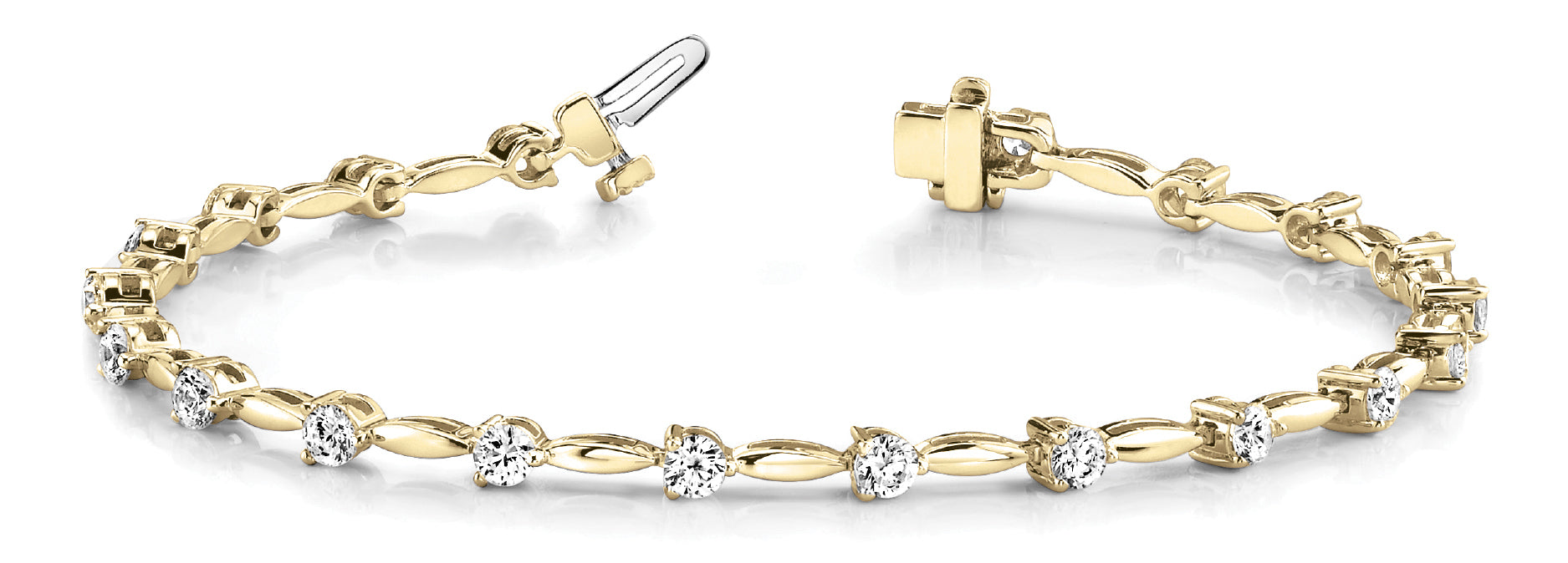 14K Yellow Gold 1ctw Multi-Diamond Fashion Bracelet