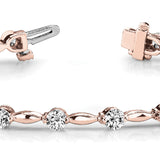 14K Rose Gold 1ctw Round Diamond Fashion Bracelet