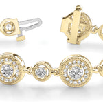 14K Yellow Gold Vintage Diamond Tennis Bracelet