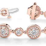 14K Rose Gold Vintage Diamond Tennis Bracelet