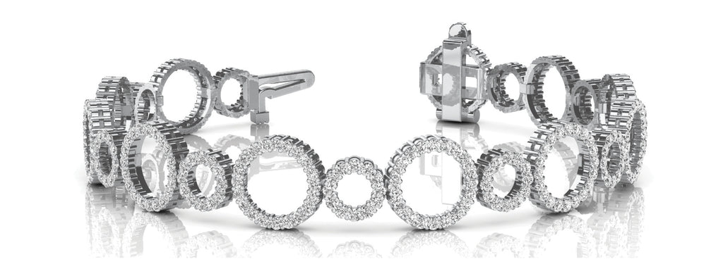 18K White Gold Multi-Diamond Fashion Bracelet