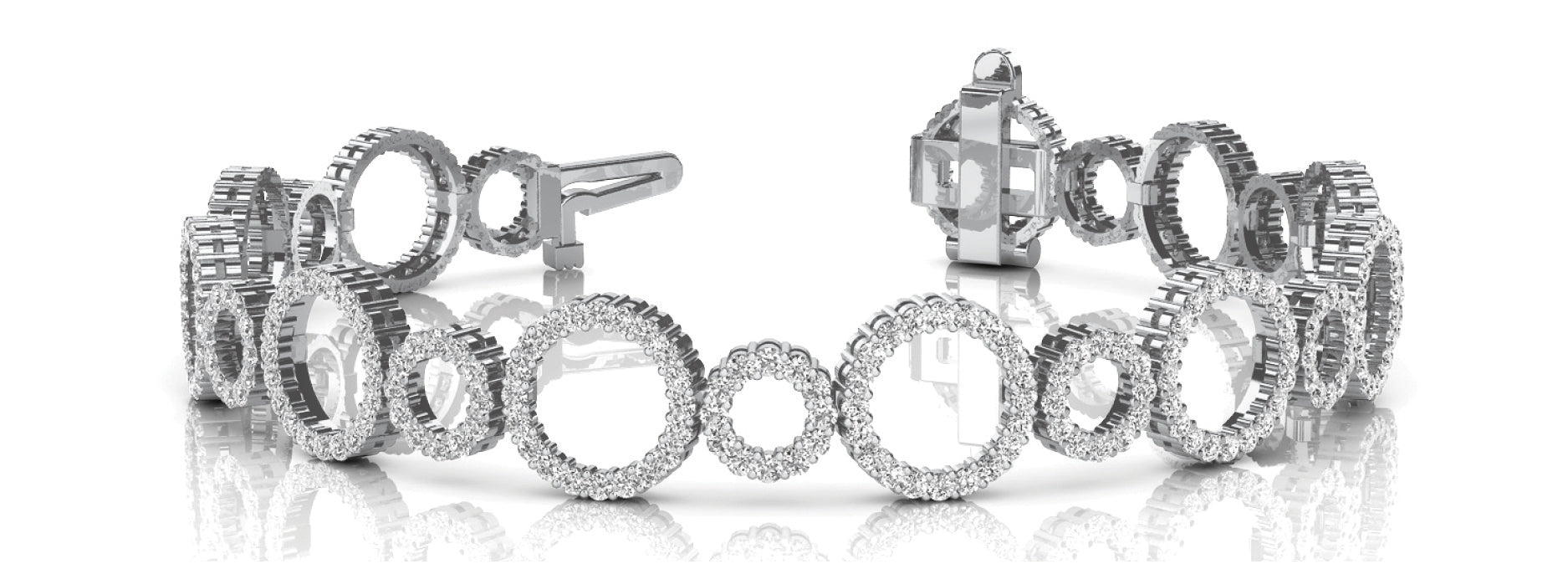 14K White Gold Multi-Diamond Fashion Bracelet