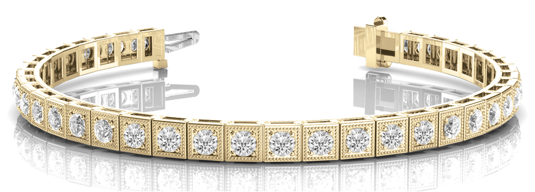 14K Yellow Gold Vintage Diamond Bracelet