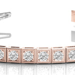 14K Rose Gold Vintage Diamond Tennis Bracelet