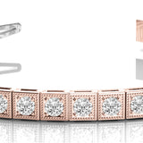 14K Rose Gold Vintage Diamond Tennis Bracelet