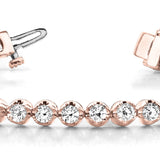 14K Rose Gold Round Diamond Fashion Bracelet