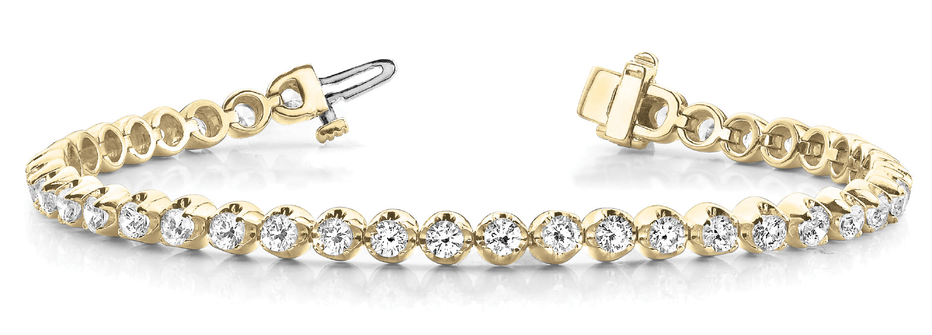 18K Yellow Gold Round Diamond Fashion Bracelet