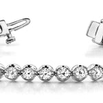 Round Diamond In Line Fashion Bracelet