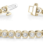 14K Yellow Gold 2ctw Round Diamond Line Bracelet