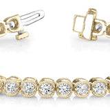 14K Yellow Gold 2ctw Round Diamond Line Bracelet