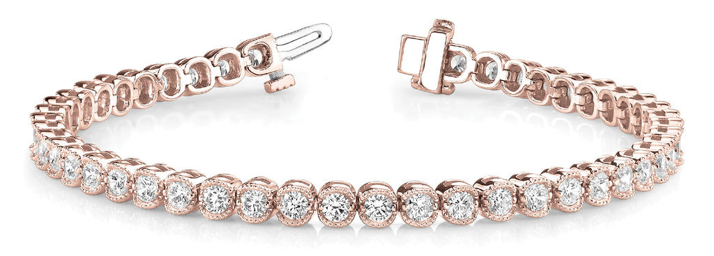 18K Rose Gold 2ctw Round Diamond Fashion Bracelet