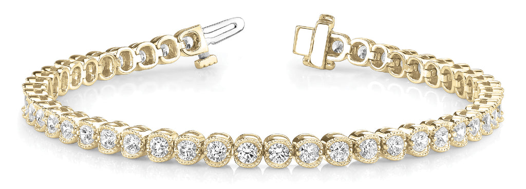 18K Yellow Gold 2ct Diamond In-Line Bracelet